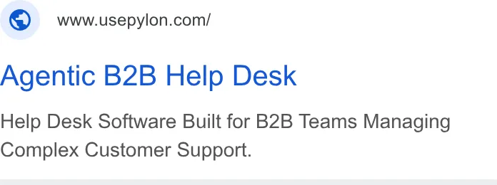 An ad Pylon: Agentic B2B Support is running