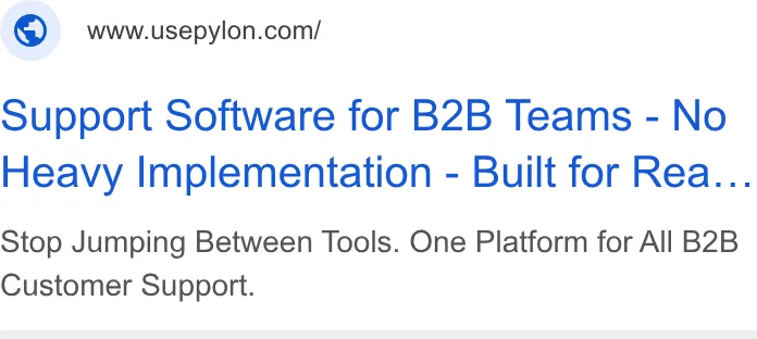 An ad Pylon: Agentic B2B Support is running