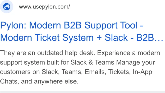 An ad Pylon: Agentic B2B Support is running