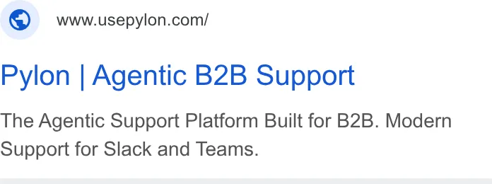 An ad Pylon: Agentic B2B Support is running