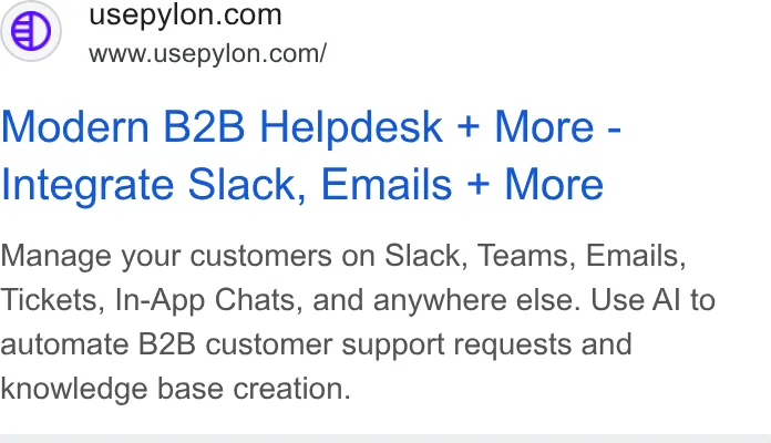 An ad Pylon: Agentic B2B Support is running