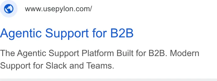 An ad Pylon: Agentic B2B Support is running