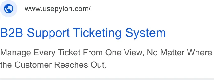 An ad Pylon: Agentic B2B Support is running