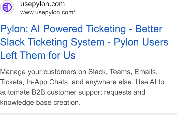An ad Pylon: Agentic B2B Support is running