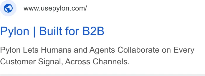 An ad Pylon: Agentic B2B Support is running