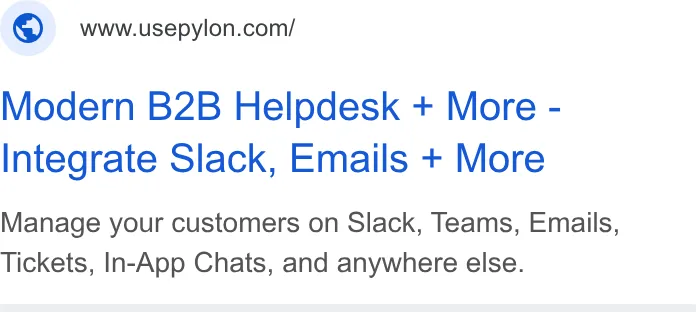 An ad Pylon: Agentic B2B Support is running