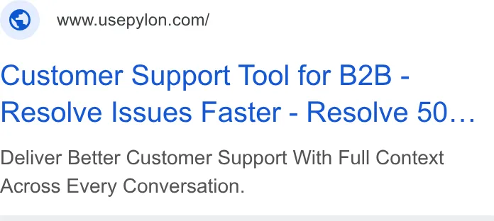 An ad Pylon: Agentic B2B Support is running