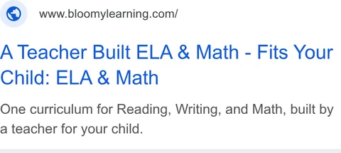 An ad Bloomylearning is running