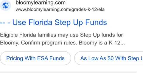 An ad Bloomylearning is running