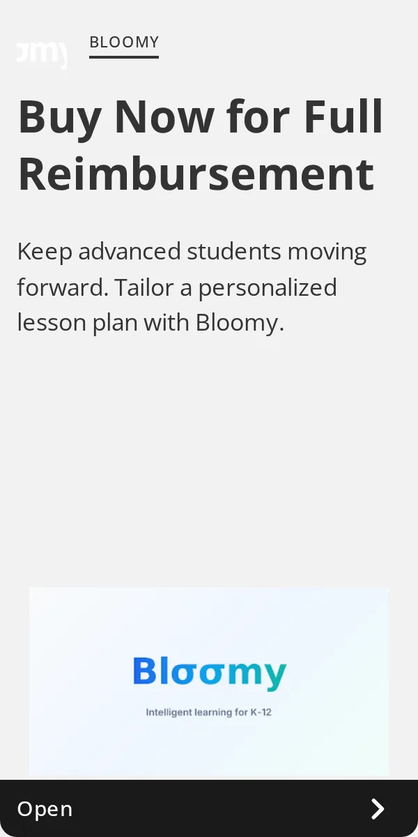 An ad Bloomylearning is running