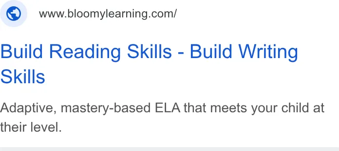 An ad Bloomylearning is running