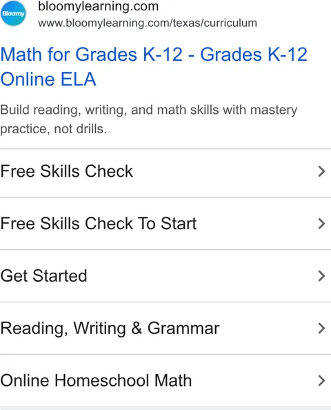 An ad Bloomylearning is running