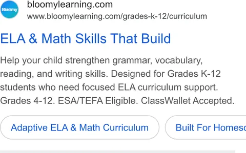An ad Bloomylearning is running