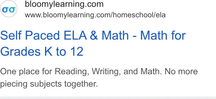 An ad Bloomylearning is running