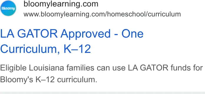 An ad Bloomylearning is running