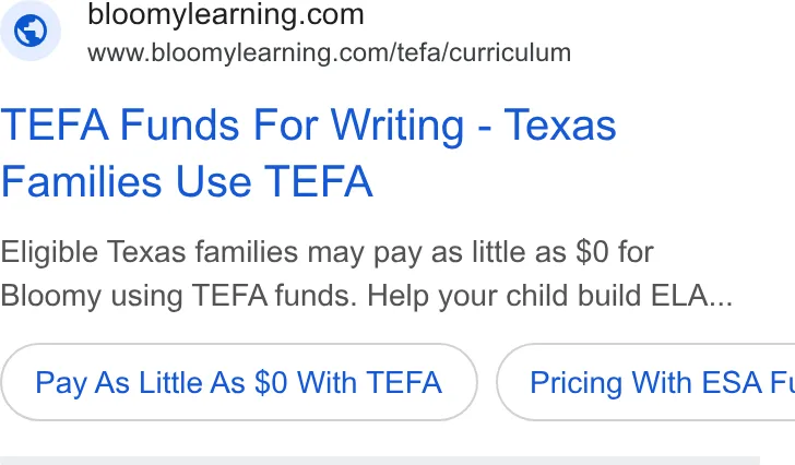 An ad Bloomylearning is running
