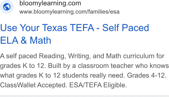 An ad Bloomylearning is running