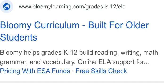 An ad Bloomylearning is running