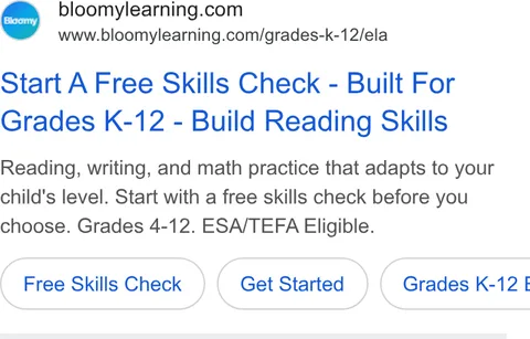 An ad Bloomylearning is running