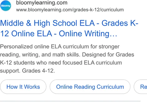 An ad Bloomylearning is running