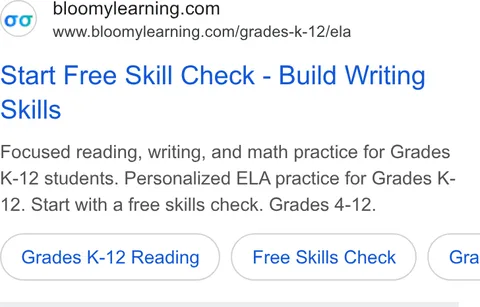 An ad Bloomylearning is running