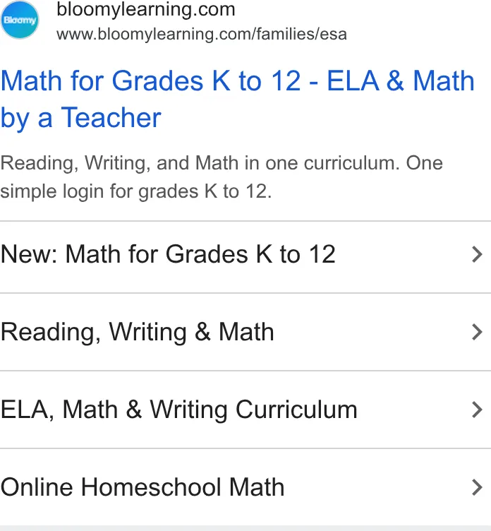 An ad Bloomylearning is running