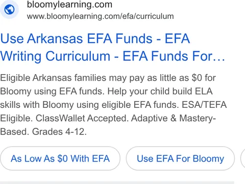 An ad Bloomylearning is running