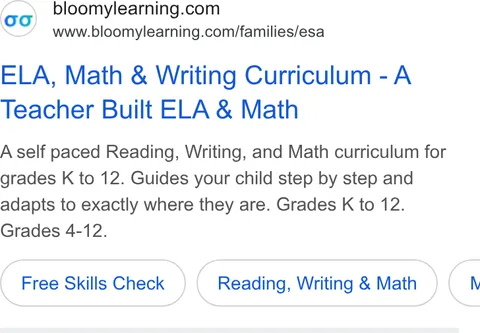 An ad Bloomylearning is running