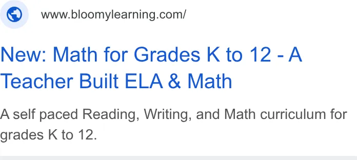 An ad Bloomylearning is running