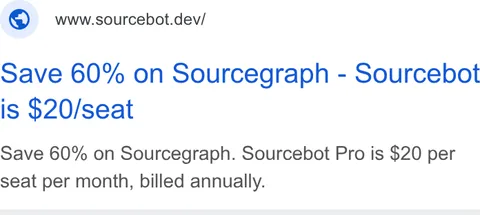 An ad Sourcebot is running