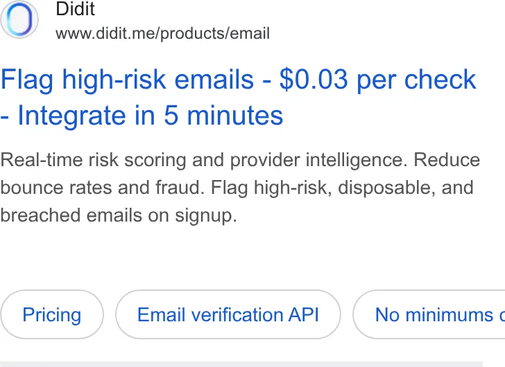 An ad Didit is running