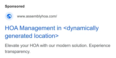 An ad Assembly HOA Management is running