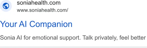 An ad Sonia is running