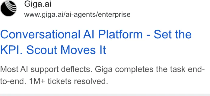 An ad Giga is running