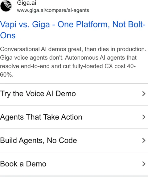 An ad Giga is running