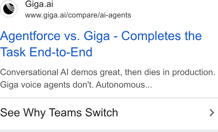 An ad Giga is running