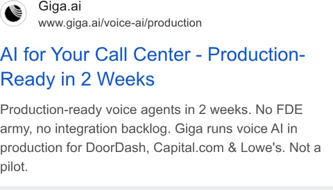 An ad Giga is running
