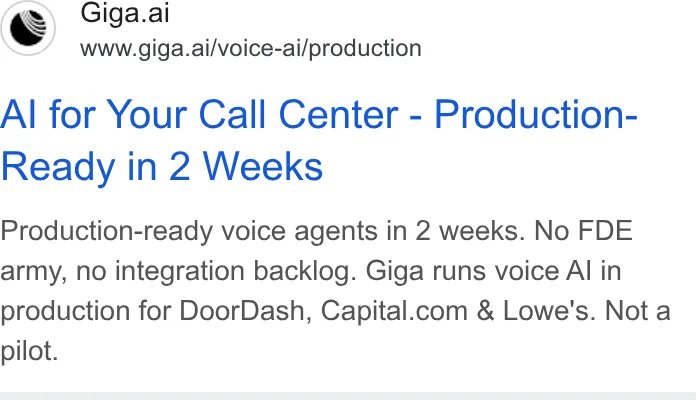 An ad Giga is running