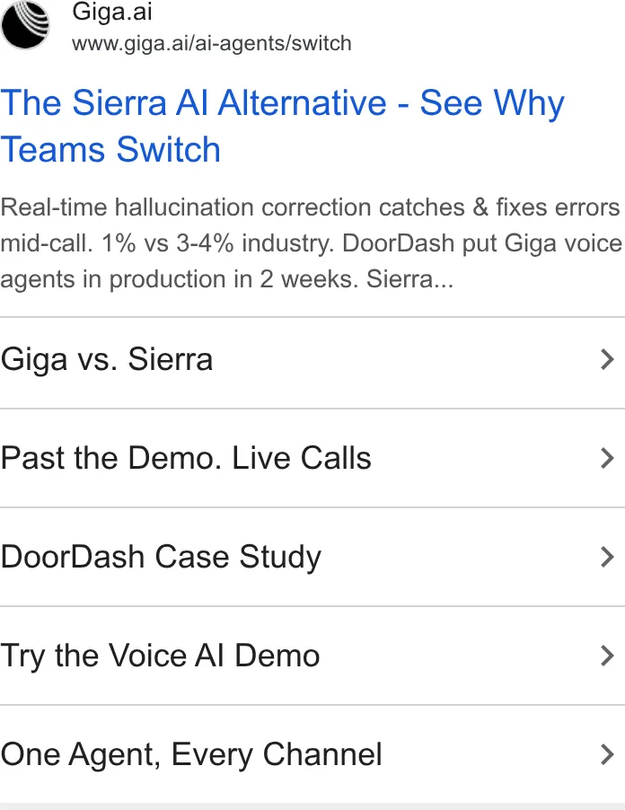 An ad Giga is running