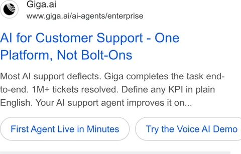 An ad Giga is running