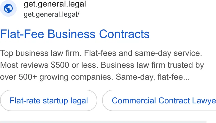 An ad General Legal is running