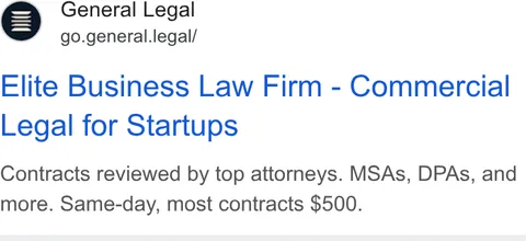 An ad General Legal is running