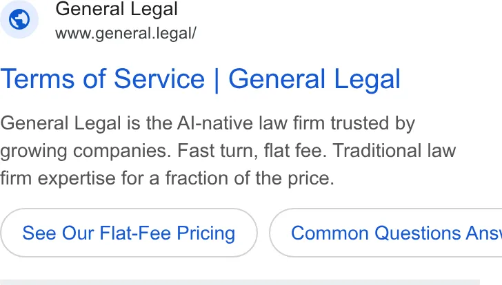 An ad General Legal is running
