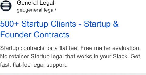 An ad General Legal is running