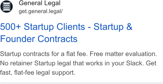 An ad General Legal is running