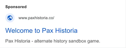 An ad Pax Historia is running