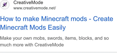 An ad CreativeMode is running