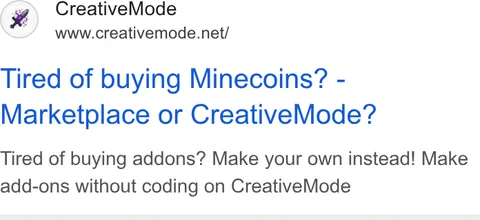 An ad CreativeMode is running