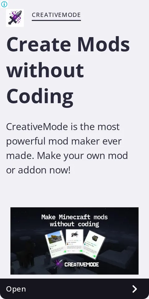 An ad CreativeMode is running