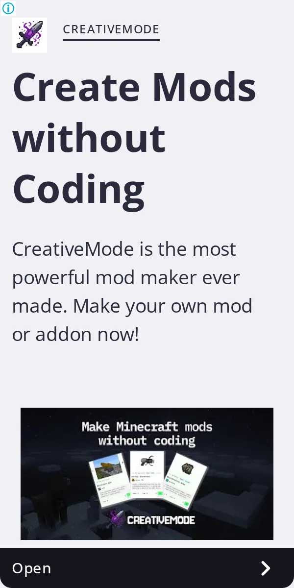 An ad CreativeMode is running